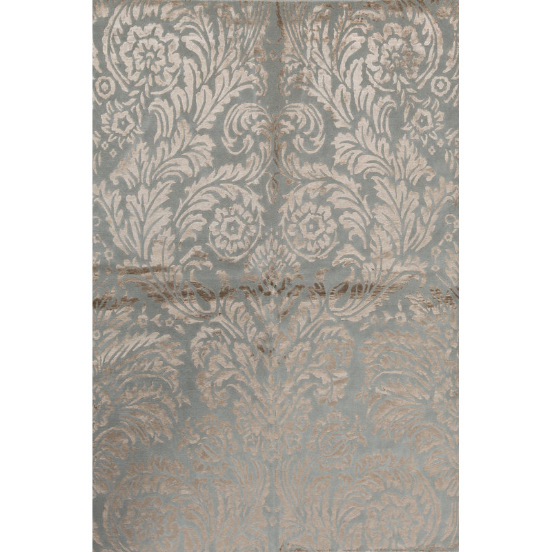 Tapis gris de haute qualité noué à la main