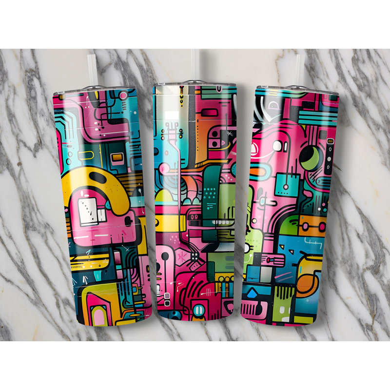 Choose Handmade Tumblers 591ml Vacuum Insulated Stainless Steel (18/8) Travel Tumbler with Straw