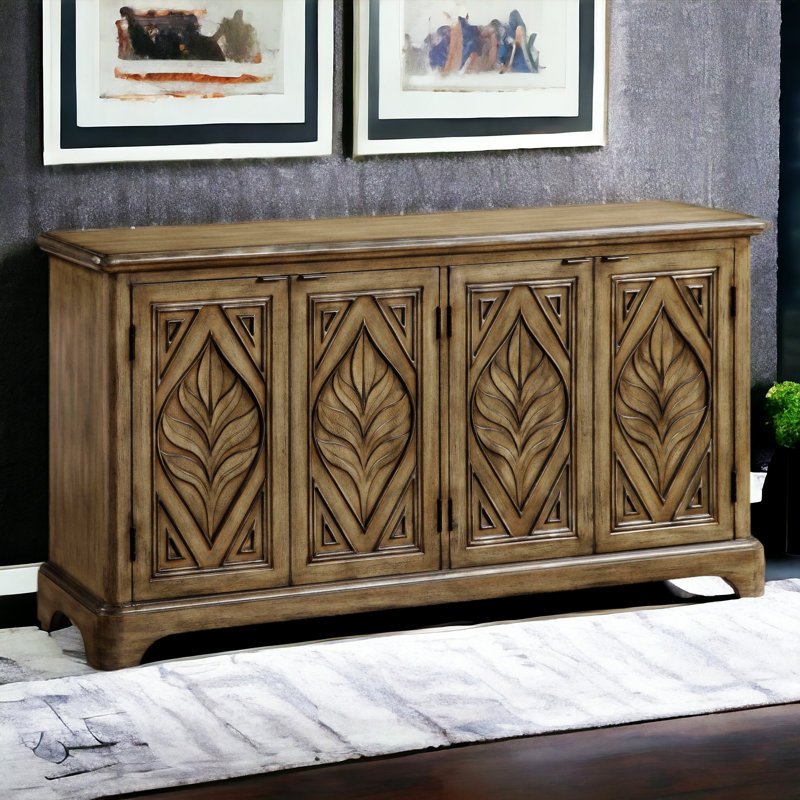 Eletta Transitional 60"L Rectangular Console Table in Oak