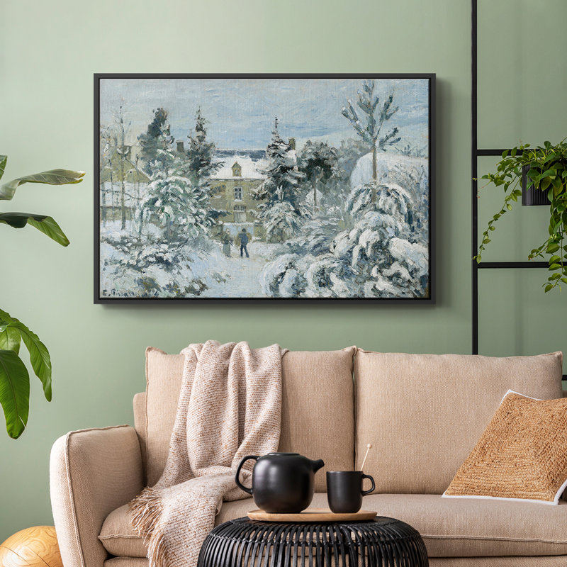 Paysage rétro - CCXC, Toile avec cadre flottant noir, H 17 po x l 25 po
