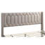 Grand lit plateforme moderne en toile de jute brun moderne, tête de lit à motif de losanges, lit confortable avec lit en tissu