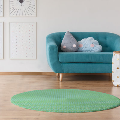 Tapis bleu à rayures losanges