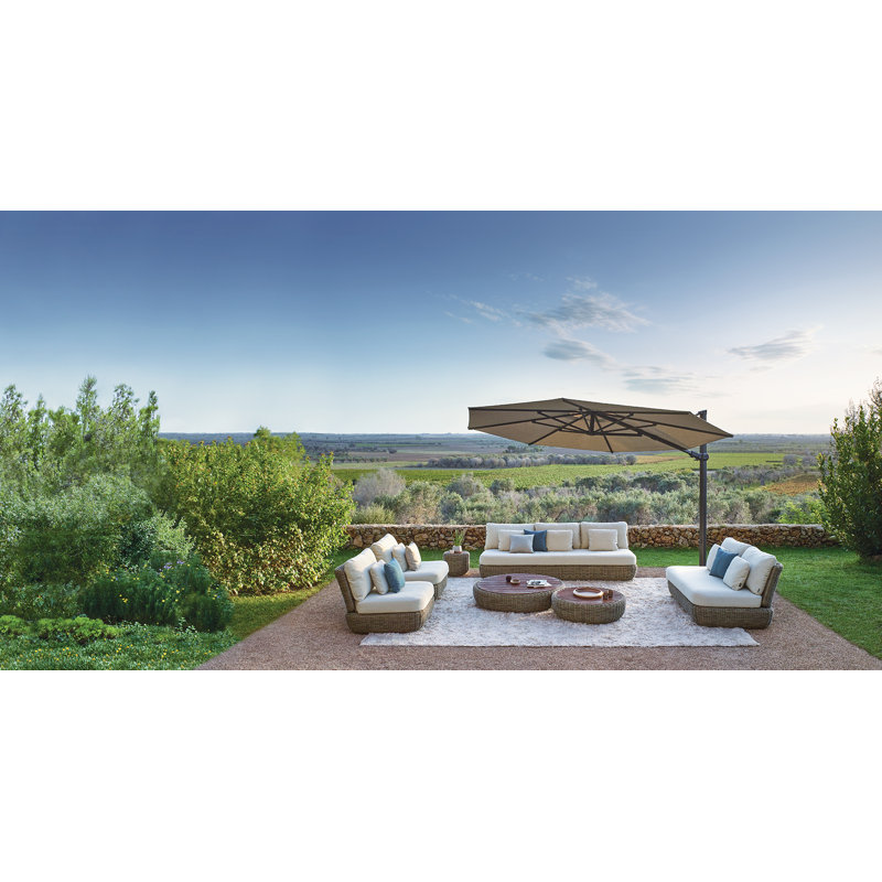 216'' W Sunbrella® Cantilever Umbrella, Charcoal, Natté Carbon Beige
