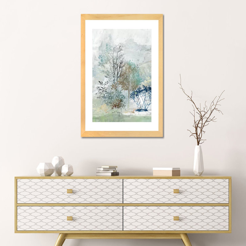 "Silence mystère I" par Allison Pearce, reproduction d’art, H 24 po x l 16 po x P 1 po, Toile avec cadre en bois beige, Blanc