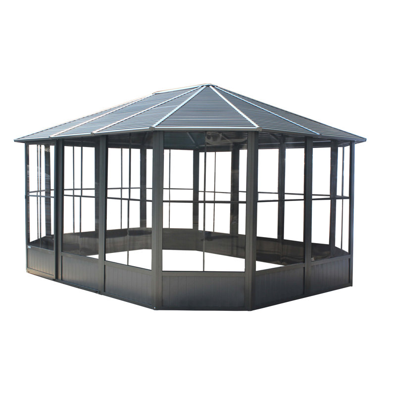 Pavillon de jardin Korado x Aluminium, 110.6" H x 191.58" L x 151.02" D