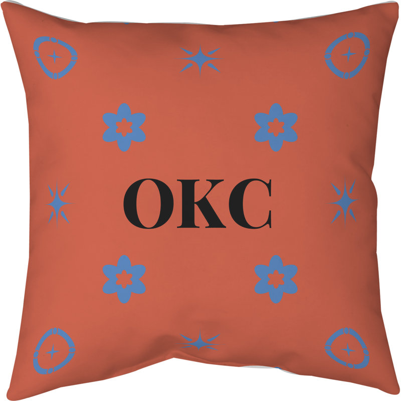 Oreiller Oklahoma City, Oklahoma City - bleu / orange, H 16 po x l 16 po