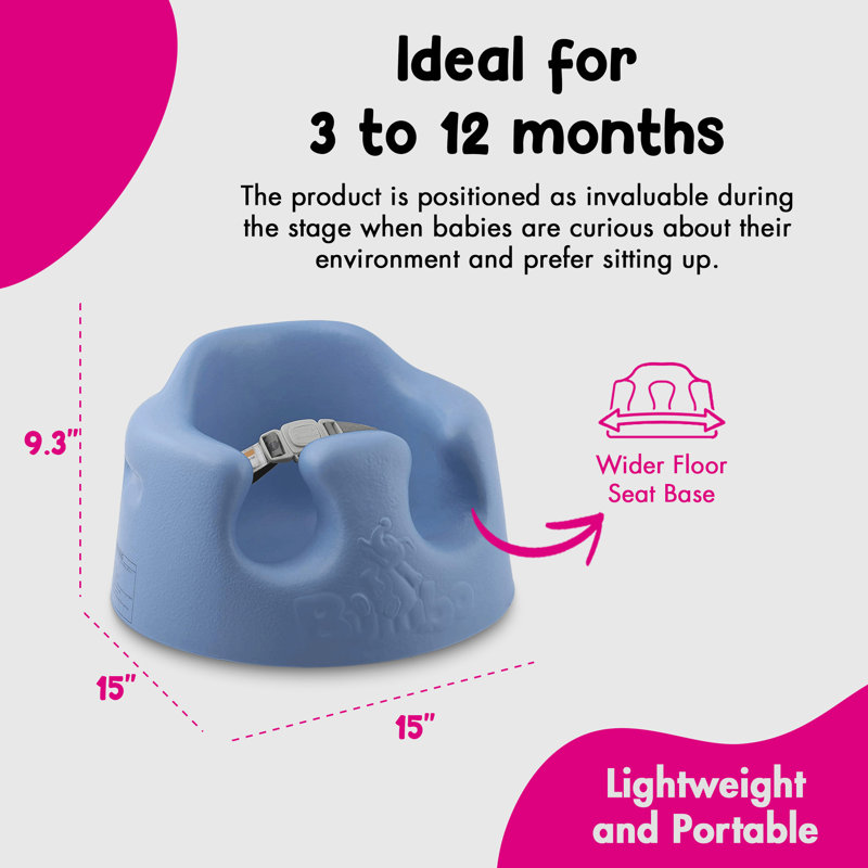 Floor Seat LITE Combo with Detachable Feeding Playtime Tray Accessory, Powder Blue