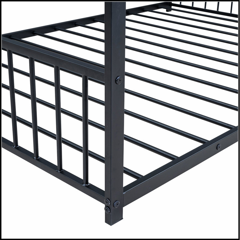 Lit en métal robuste pour enfants, conçu pour offrir un espace de jeu et de sommeil confortable, sécuritaire et durable.