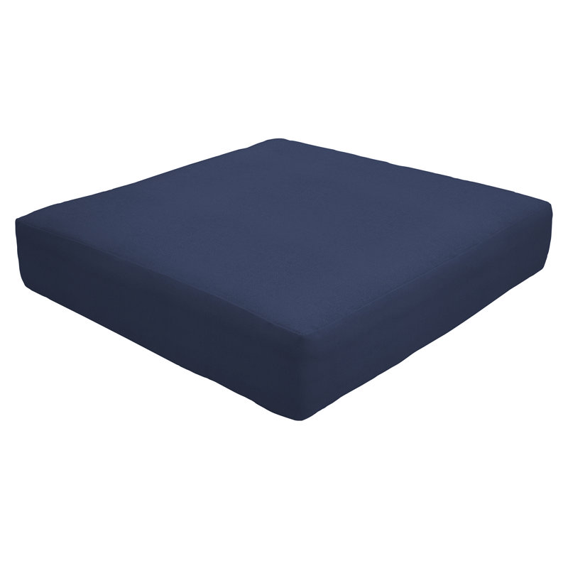 Coussin de repose-pieds Sunbrella intérieur / extérieur Knife Edge, Toile bleu marine Sunbrella®, H 5 po x l 24 po x p 24 po