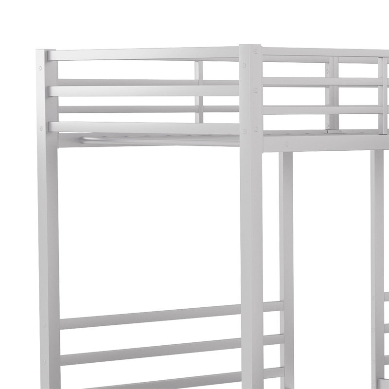 Edalene Kids Twin Over Twin Over Twin Bunk Bed, Silver