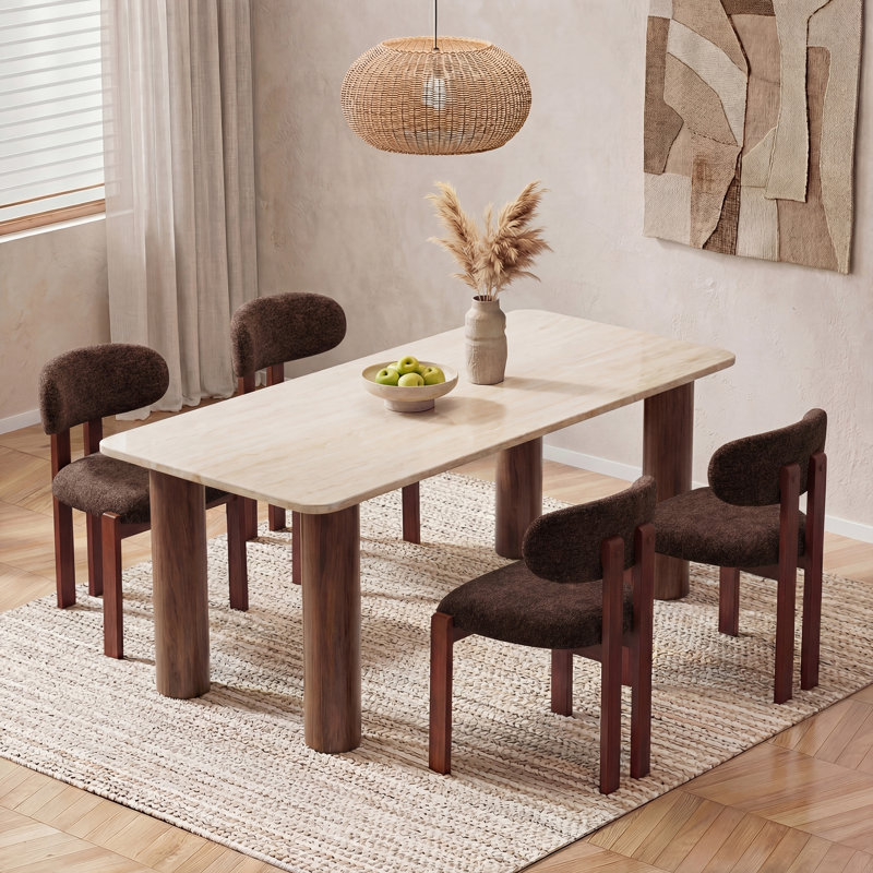 40.5 cm H Upholstered Fabric Dining Chair, Dark Brown, Brown