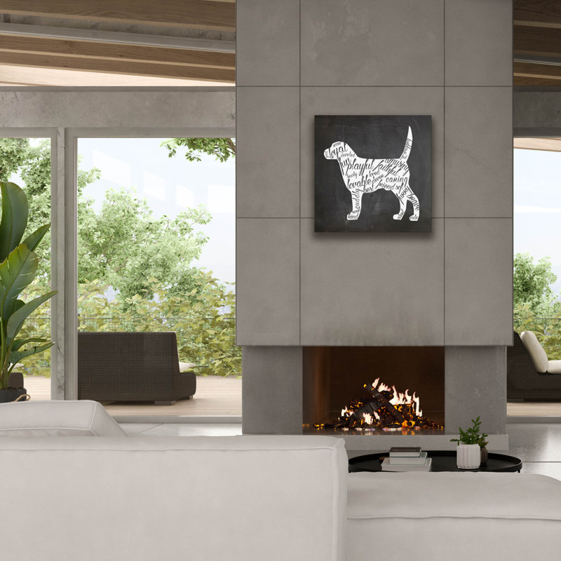 «Dog» par Erin Clark, art mural sur toile, H 26 po x l 26 po x P 1,5 po