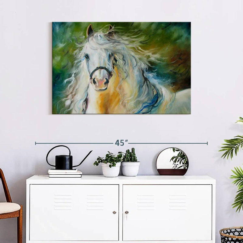 White Cloud The Andalusian Stallion, 24" H x 36" W