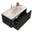 Meuble-lavabo 36 po avec chêne rayé noir, lavabo en céramique blanche, fonctionnalité épurée - aspect moderne pré-assemblé-1580080238-1580080239