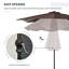 Parasol solaire d'extérieur avec inclinaison et manivelle