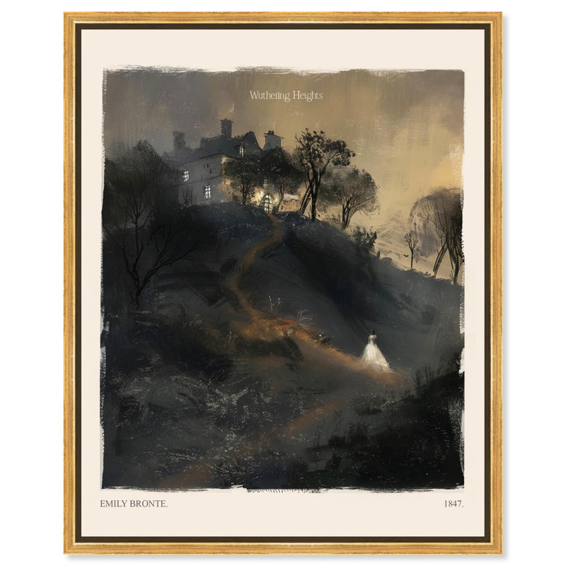 Toile Wuthering Heights par Art Remedy, H 21 po x l 17 po, Doré, Cadre flottant
