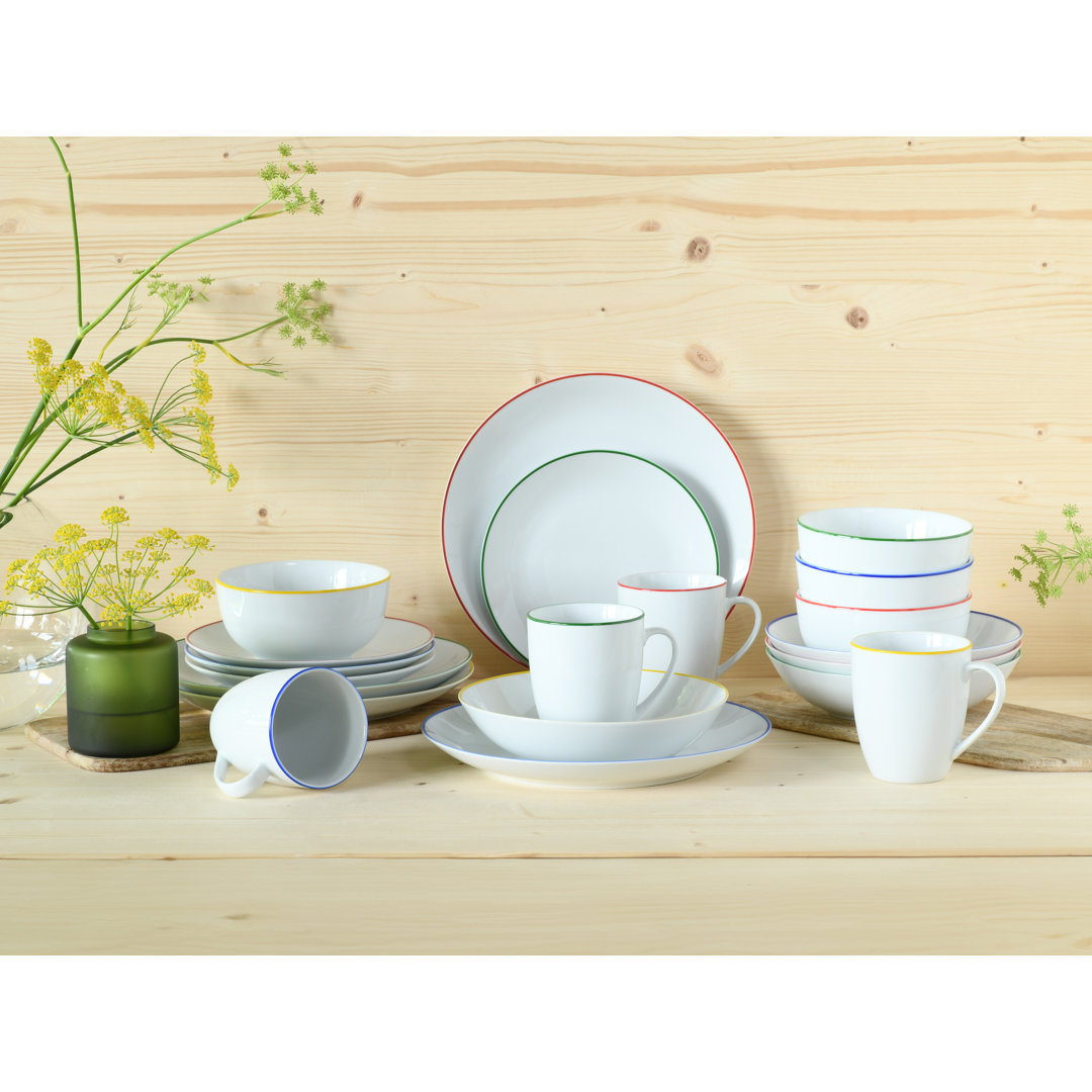 Luna Color Line Piece Porcelain Dinnerware Set - Service for 4