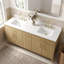 Meuble-lavabo double vasque de 183 cm (72 po) entièrement assemblé, avec comptoir et dosseret en granit blanc.