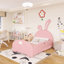 Lit princesse tapissier en bois avec tête de lit et pied de lit-175125706