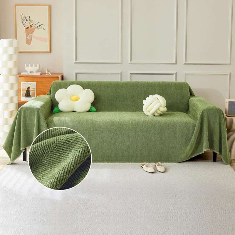 Chenille Box Cushion Sofa Slipcover