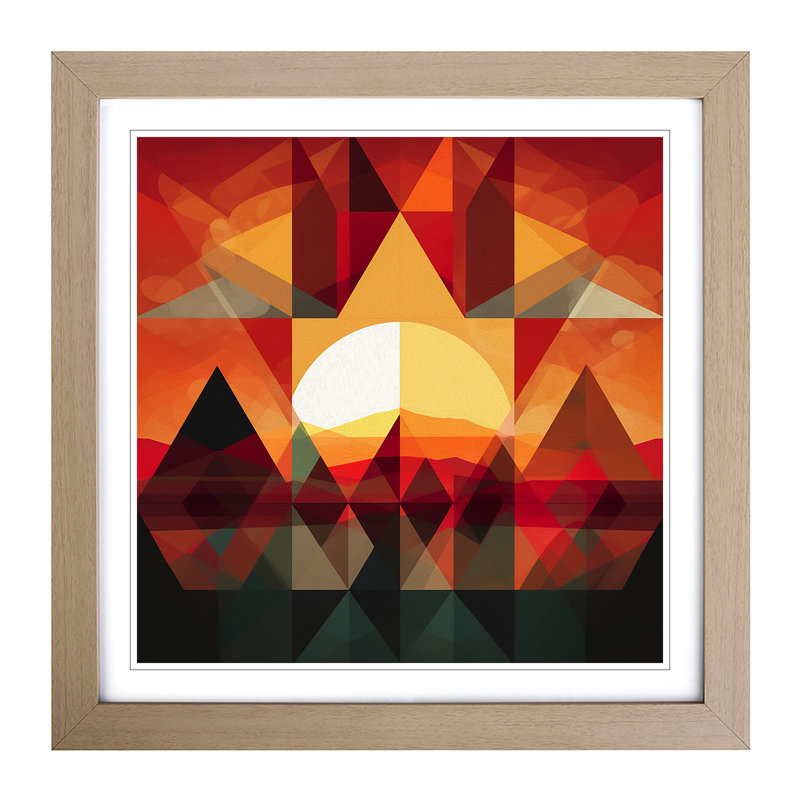 Sunrise Geometric No.2 - Framed Print, Oak