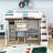 Full Wooden Loft Bed With USB Charging Ports, Wardrobe, Light, Dressing Table And Shelves-109055997