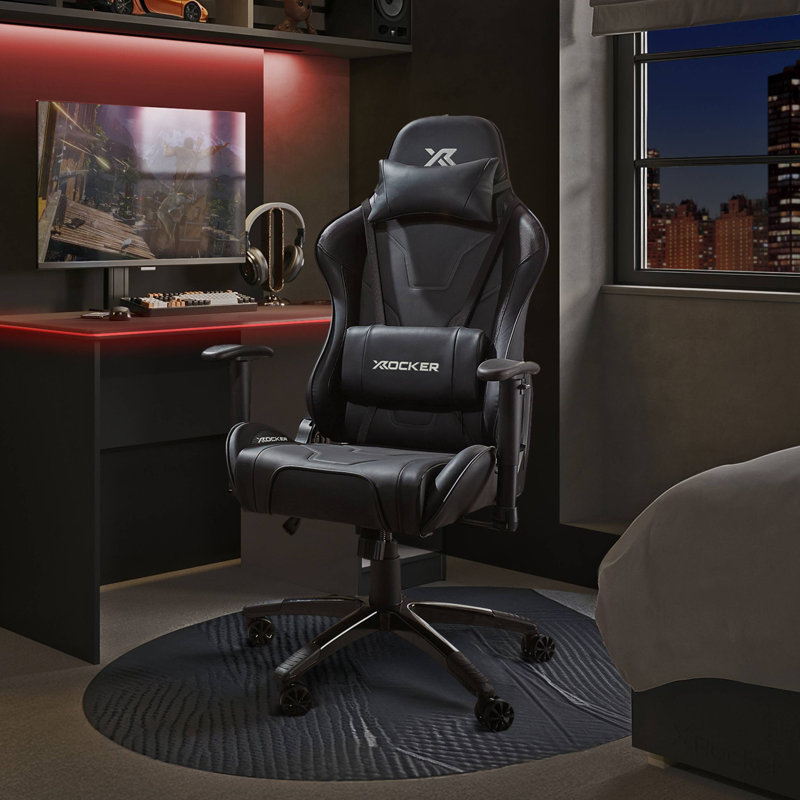 X Rocker Swiveling PC & Racing Game Chair in Carbon Black