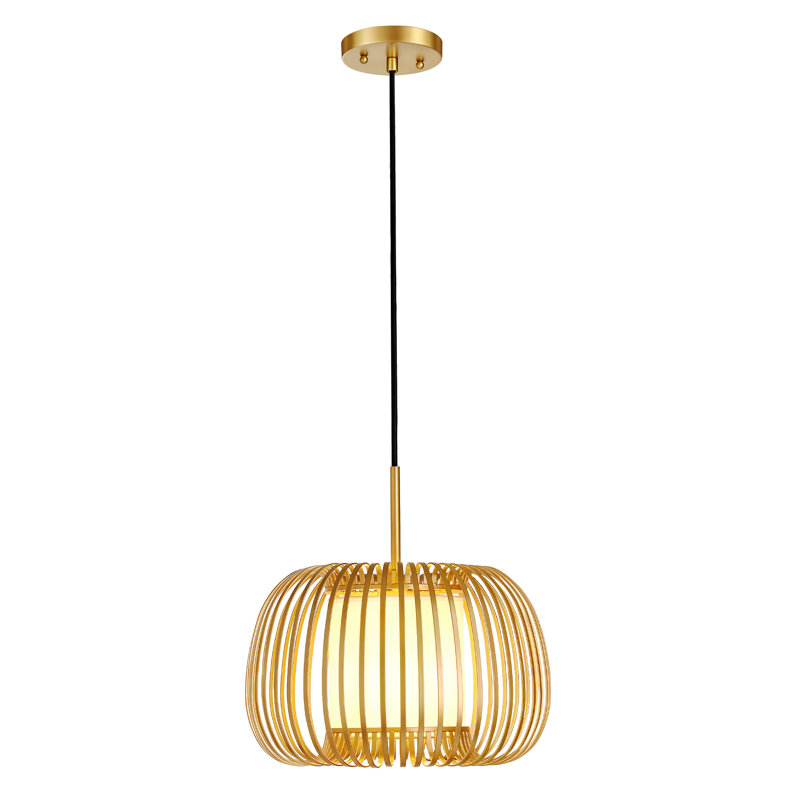 Luminaire suspendu moderne à 1 lumière, Doré