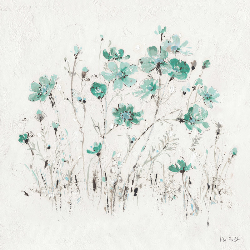 " Wildflowers II Turquoise " by Lisa Audit, 20" H x 20" W