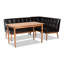 Imre 3-Pc Solid Wood Dining Set in Dark Brown/Walnut Finish, 27.6'' H X 47.2'' W X 27.6'' D