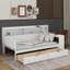 Lit de jour simple avec tablettes de rangement, tiroirs et bureau d'étude-99473577