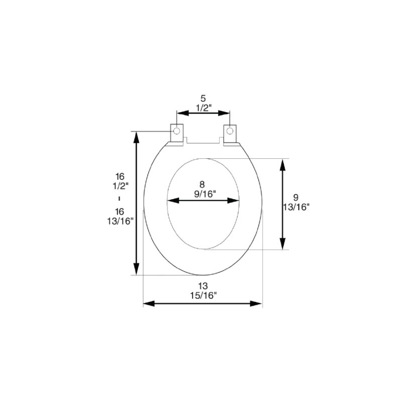 Siège de toilette rond en plastique standard