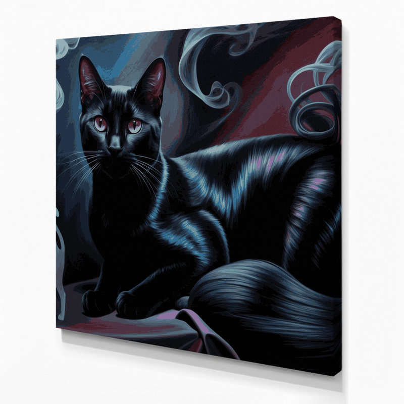 Cats Bombay, art mural sur toile grise, H 12 po x l 12 po