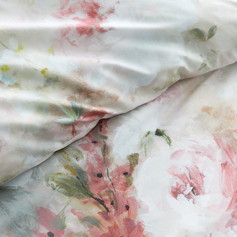 Rose Bloom 200 Thread Count Cotton Reversible Duve Cotton Floral Duvet Cover Set with Pillowcases Included