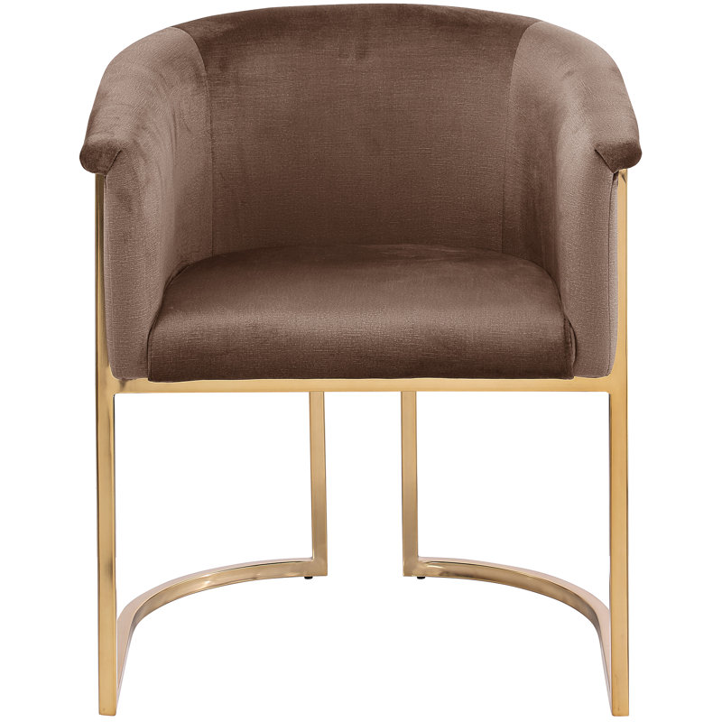 Izakeel 19'' H Velvet Upholstered Armchair, Brown Velvet