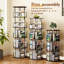 Bibliothèque pivotante 360 °, rangement rond à 5 niveaux pour la chambre à coucher, coin arrondi et structure stable, + matériel en fer