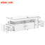 MDF Coffee Table With PVC Pattern Top 2 Drawers 100*50*40Cm-664225948
