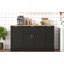 Buffet de rangement multifonctionnel, table de salle à manger extensible, tablettes réglables, support coulissant à 3 niveaux, îlot de cuisine pour la cuisine, la salle à manger et le salon (noir)