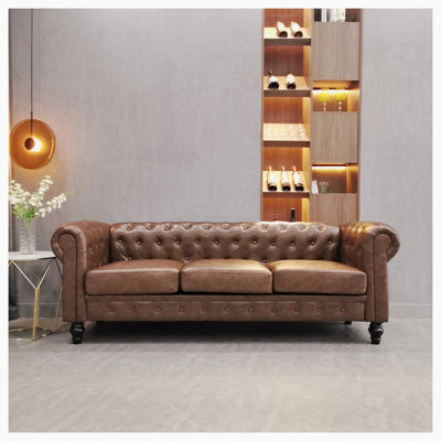 Colena 88.2'' Faux Leather Rolled Arms Sofa -  Alcott HillÂ®, C710C1C023B84CE09F0486243D5F4D90