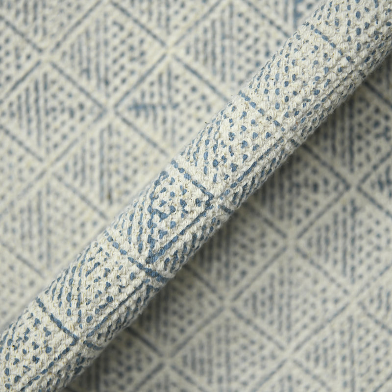Coastal Haven Hand-Woven Blue Cotton Geometric Area Rug 8'6" x 12'