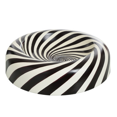 Wooley Bowl - Black/White Swirl on Ceramic