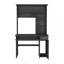 Bureau bahut Compu, plateau à clavier, panneau de porte pour unité centrale, plusieurs tablettes, un tiroir, chêne fumé-701894598