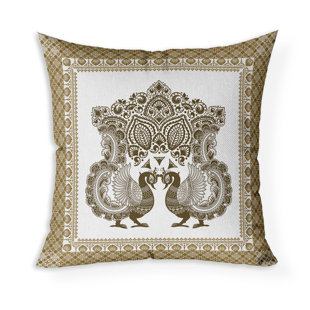 Peacock Prowess Indoor/Outdoor Square Throw Pillow