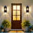  3-Light 28"h Black Outdoor Wall Light,1-Pack Wall Lantern Sconce With Clear Glass-502561220-502561223