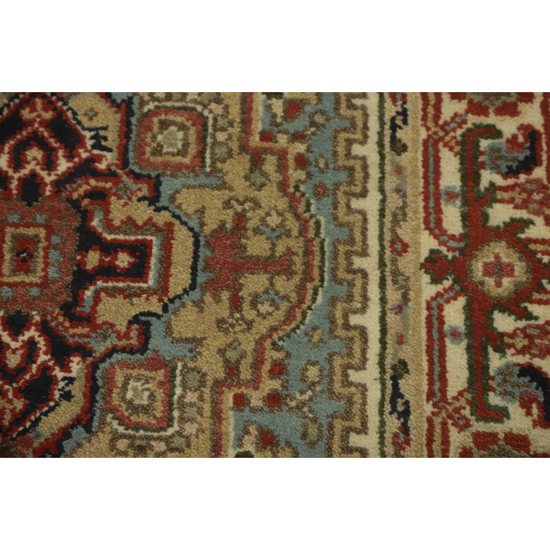 Tapis unique en coton 6 pi 3 po x 3 pi 8 po bleu marine et bleus