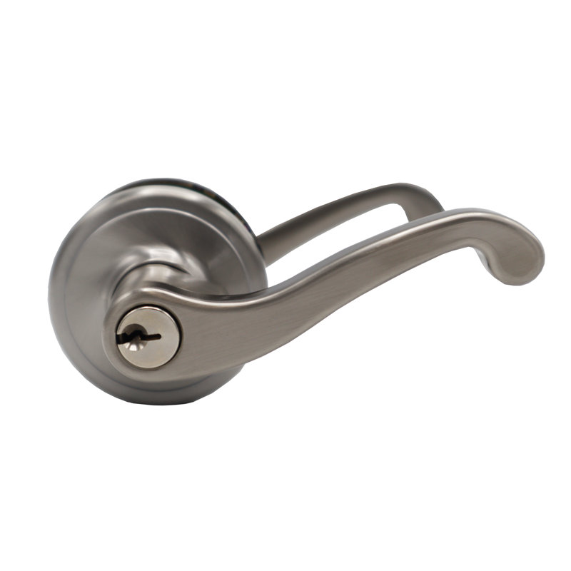 Poignée de porte à clé avec rosette ronde, Argent