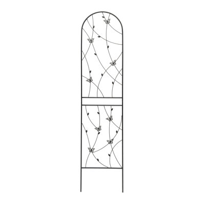 Rustproof Iron Trellis With Butterfly Design Outdoor Garden Climbing Support