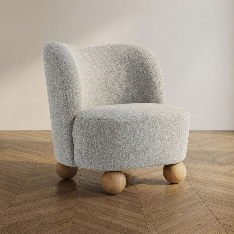Chaise d'appoint Balleta, Gris, Bois brun