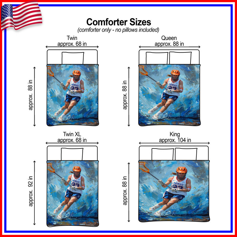 Lacrosse Player Action Comforter, Twin