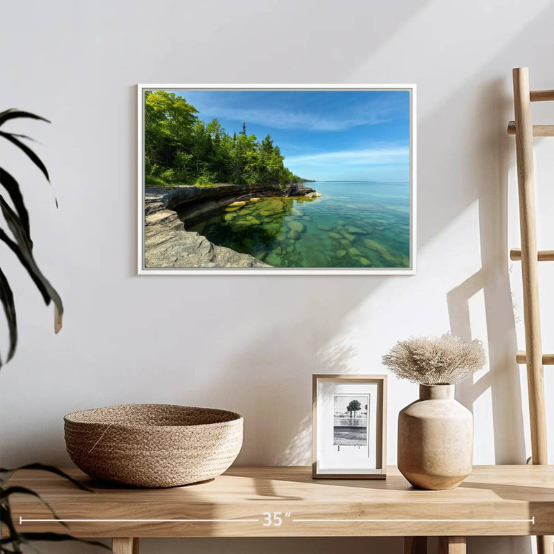 Photographie de Paradise Cove, 19 po x 13 po, Cadre flottant blanc